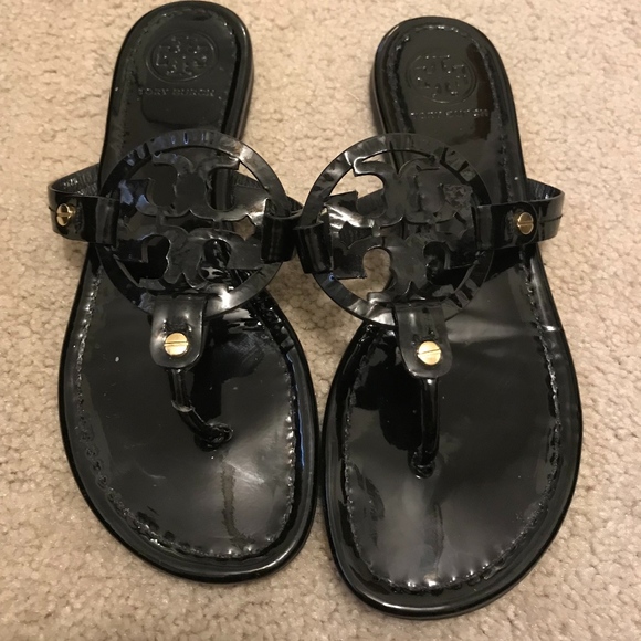 Tory Burch Shoes - Tory Burch Black Patent Leather Miller Sandals